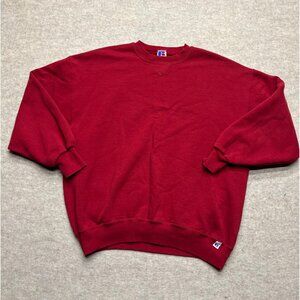 Vintage 90's Russell Athletic Made in USA Red Crewneck Sweatshirt Men's XL